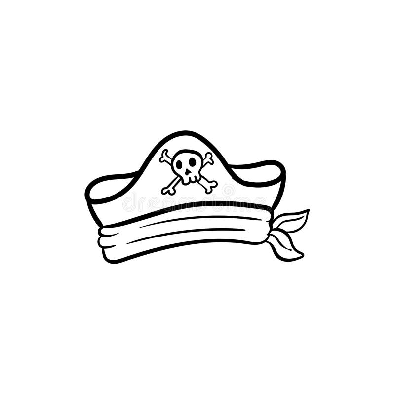 Pirate hat doodle icon stock illustration. Illustration of retro - 141117418