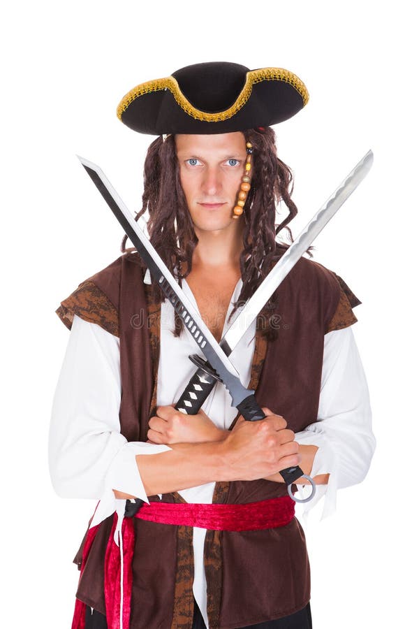Pirate Holding Sword stock image. Image of hair, buccaneer - 34960357