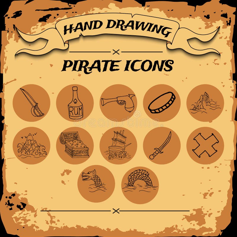 Pirate icon set royalty free illustration Pirate icon set royalty free illustration