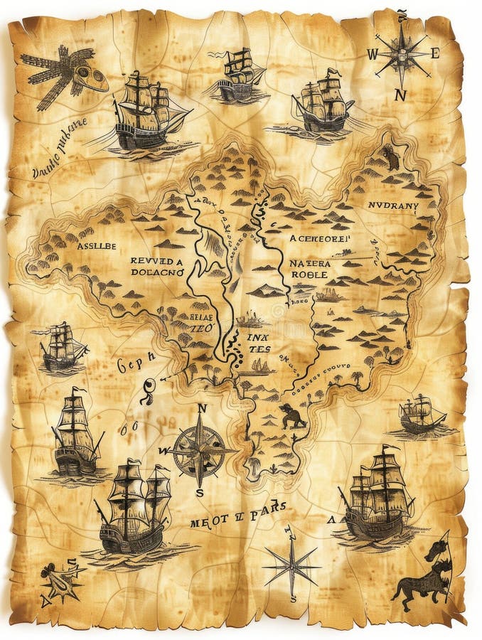 Pirate Island avec des bateaux images libres de droits
