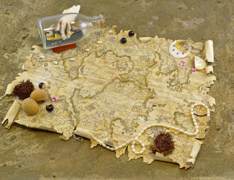 Pirate map with decorations