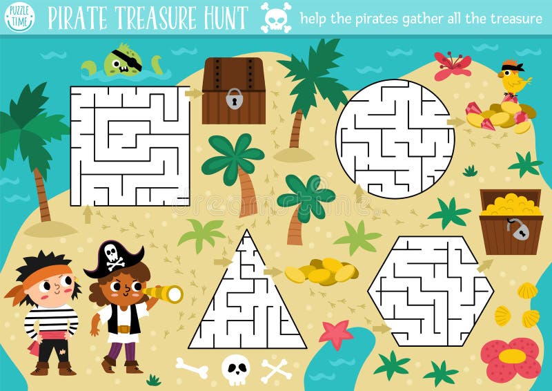 Premium Vector  Education game for children vowel maze help cute cartoon  boy move to treasure map printable pirate worksheet