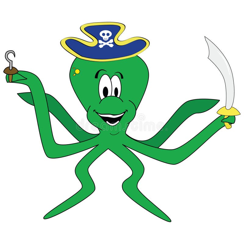 Pirate octopus royalty free illustration