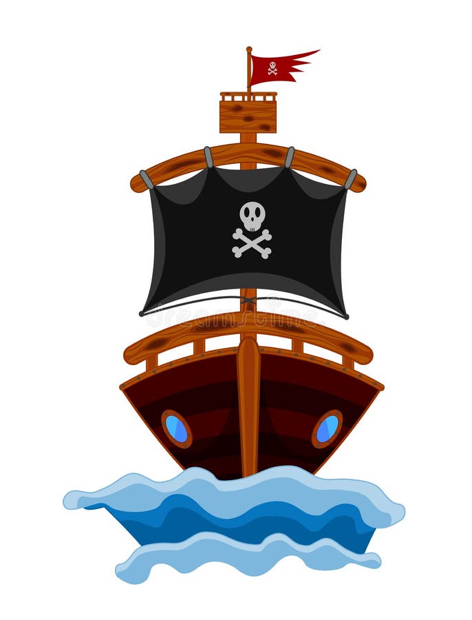 Pirate Ship Cartoon stock vector. Illustration of navigation - 54180812