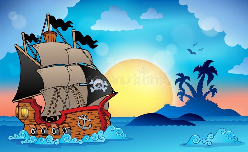 Pirate ship near small island 3