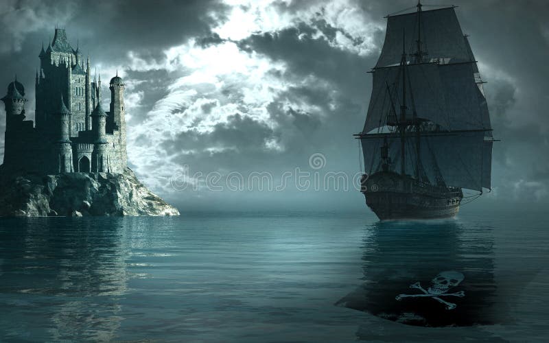 Pirate ship stock illustration