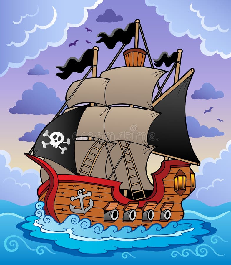 Pirate Ship Storm Stock Illustrations 252 Pirate Ship