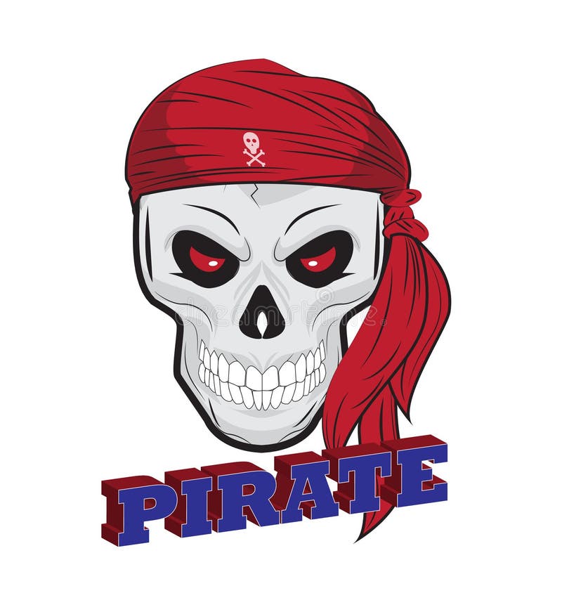Pirate skull illustration, isolated royalty free illustration Pirate skull illustration, isolated royalty free illustration