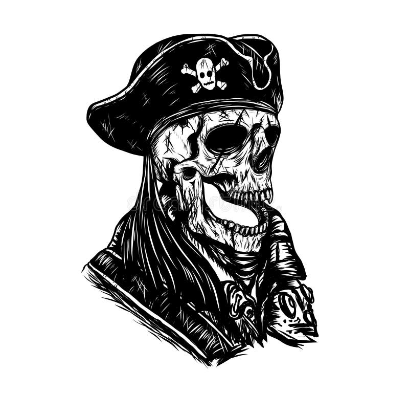 Tattoo Design Skull Pirate Vector Illustration Stock Vector Royalty Free  288794699  Shutterstock
