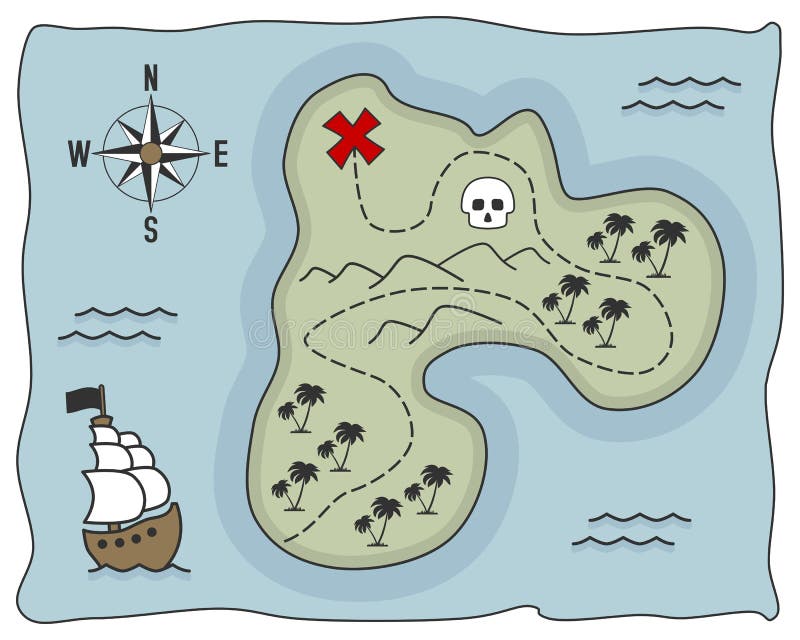 Pirate Treasure Island Map