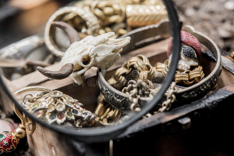 Pirate treasure stock image. Image of chest, compass - 77248987