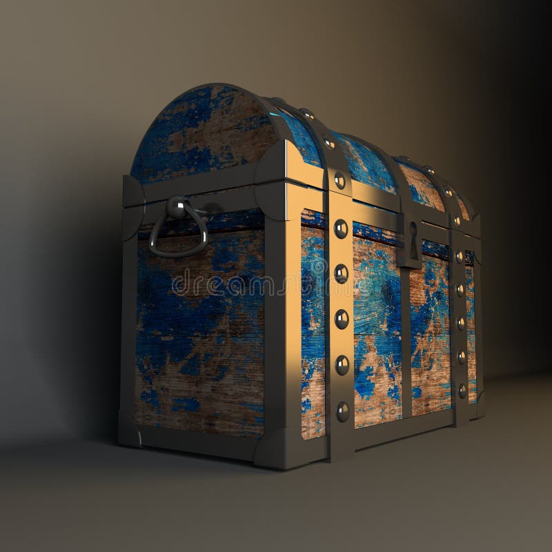Piraten-Schatztruhe, Die Illustration 3d Zeichnet Stock Abbildung ...