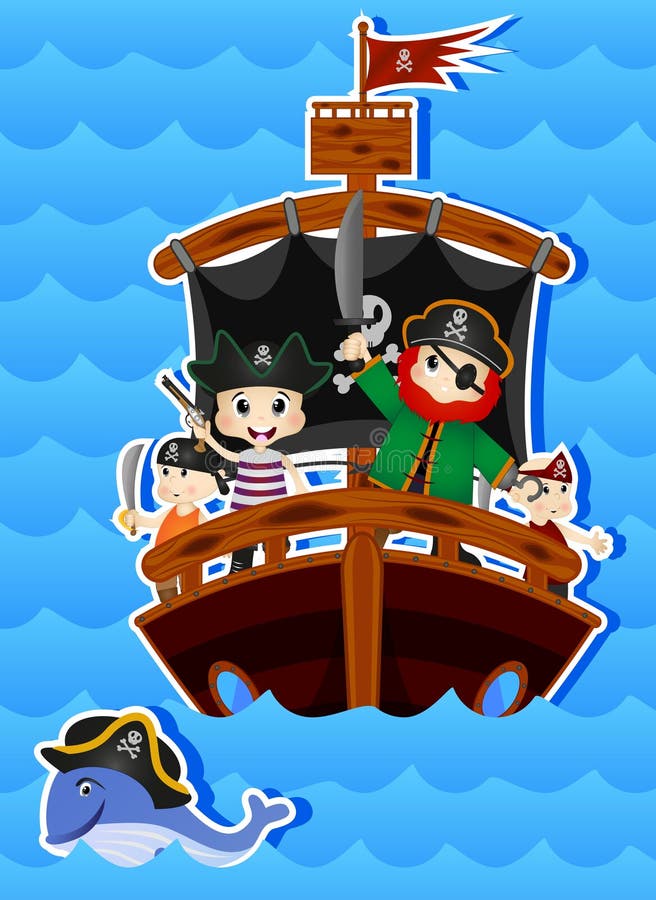 Piratenbeeldverhaal voor uw ontwerpvector vector illustratie Piratenbeeldverhaal voor uw ontwerpvector vector illustratie