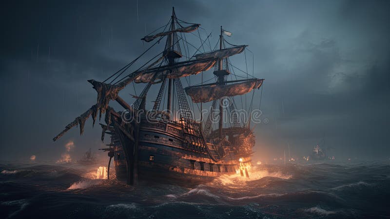 Piratenschiffe stock abbildung. Illustration von abbildung - 279558871
