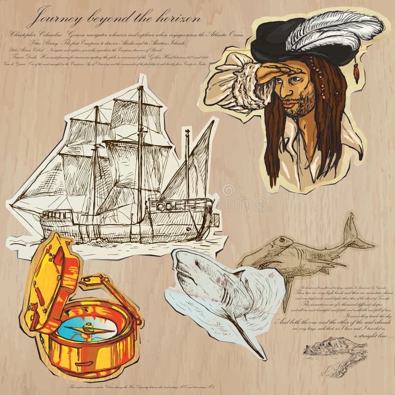 Pirates - voyage au delà de l'horizon illustration libre de droits Pirates - voyage au delà de l'horizon illustration libre de droits