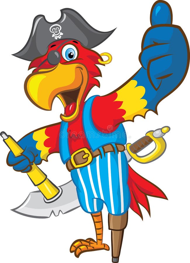 Piratkopiera papegojan vektor illustrationer Piratkopiera papegojan vektor illustrationer
