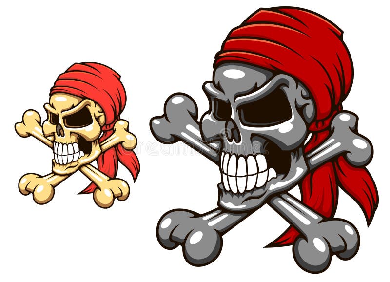 Piratkopiera skallen med korslagda benknotor royaltyfri illustrationer Piratkopiera skallen med korslagda benknotor royaltyfri illustrationer