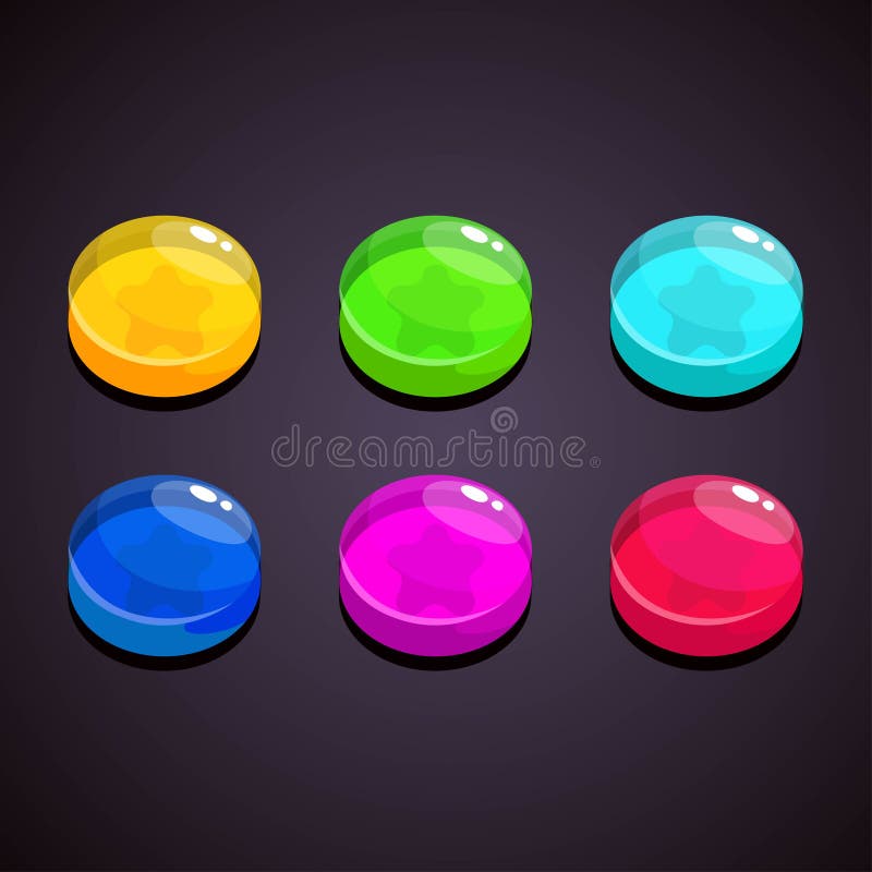 Piruleta determinada de la jalea del color del vector diversa Activos de la jalea para el diseño de juego stock de ilustración