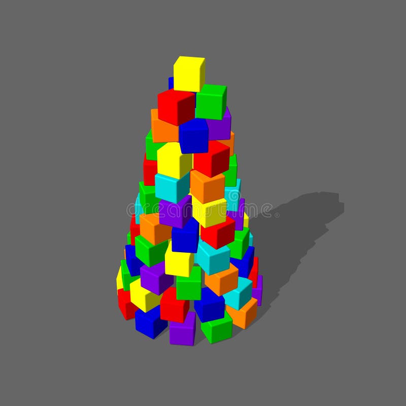 Pirámide de las unidades de creación del juguete illustratio colorido del vector 3d stock de ilustración Pirámide de las unidades de creación del juguete illustratio colorido del vector 3d stock de ilustración