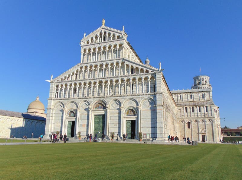 Pisa Tuscany Italy. Pisa Cathedral facade Santa Maria Assunta royalty free stock photo Pisa Tuscany Italy. Pisa Cathedral facade Santa Maria Assunta royalty free stock photo