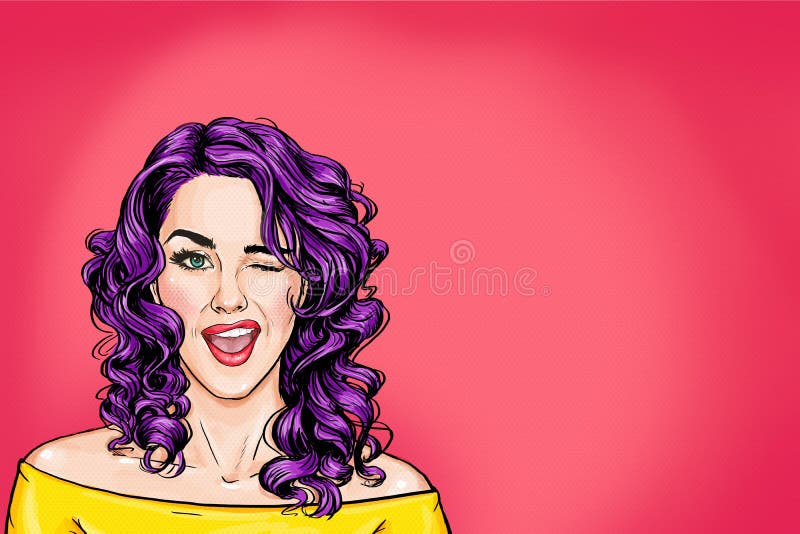 Pisc a menina no fundo cor-de-rosa Menina do pop art Convite do partido Cartão do aniversário Estrela de cinema de Hollywood Vint ilustração royalty free Pisc a menina no fundo cor-de-rosa Menina do pop art Convite do partido Cartão do aniversário Estrela de cinema de Hollywood Vint ilustração royalty free