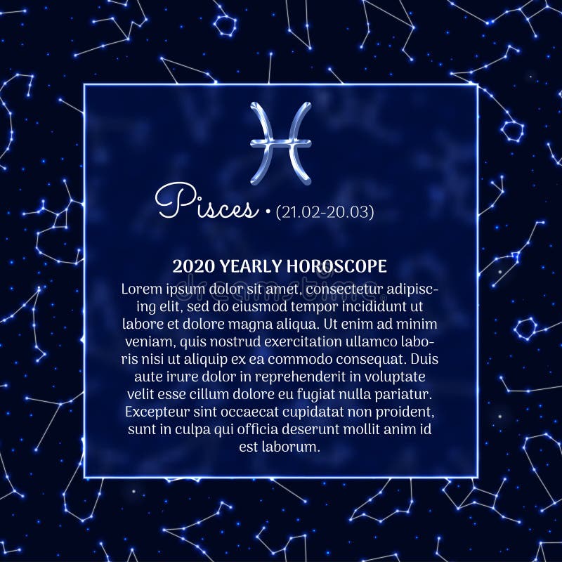 Pisces Astrology Horoscope Prediction Banner Stock Vector