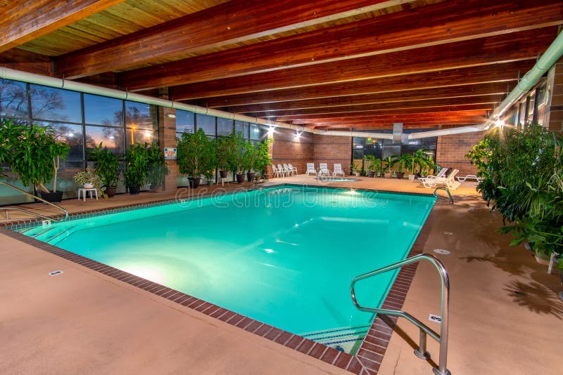 Indoor swimming pool in a motel. Relaxing pool indoors in a motel in Utah. Indoor swimming pool in a motel. Relaxing pool indoors in a motel in Utah