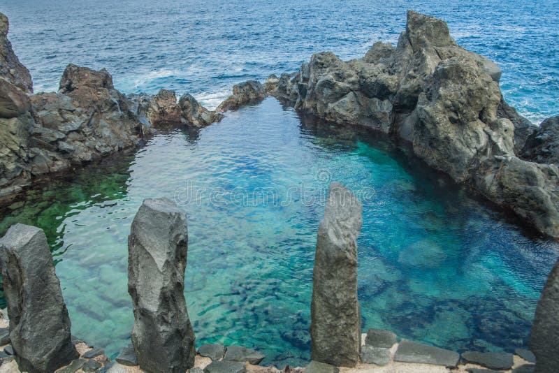 Piscina Natural Charco De La Laja, En El Norte De Tenerife Imagen de