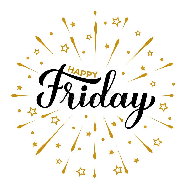 Pismo ręczne Happy Friday. Plakat typografii odręcznego natchnienia cytatem. Szablon wektora baneru ilustracja wektor