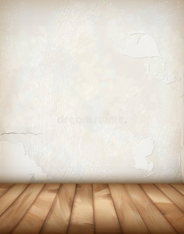 Piso de madera de la pared del yeso del vector stock de ilustración