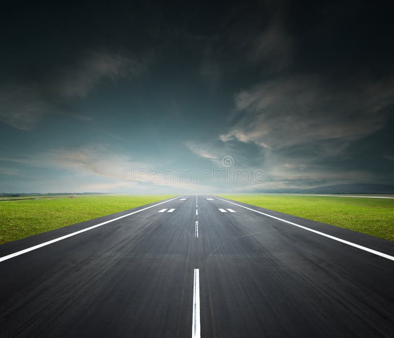 Pista dell'aeroporto immagini stock Pista dell'aeroporto immagini stock
