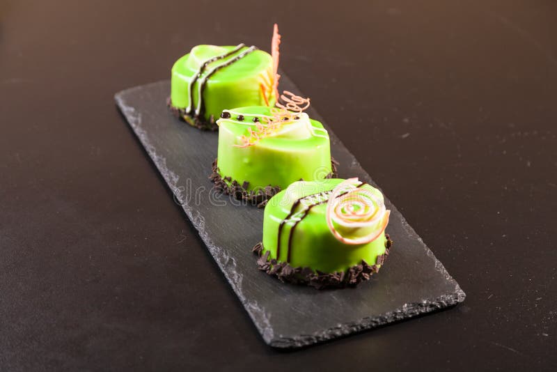 Pistachio dessert on plate stock image. Image of east 74384067