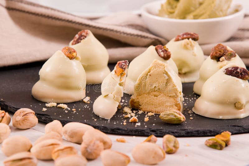 Pistachio truffles. stock image. Image of organic, gourmet 117341443