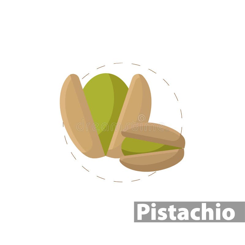 Pistachios Clipart. Pistachios Colorful Flat Icon Stock Vector