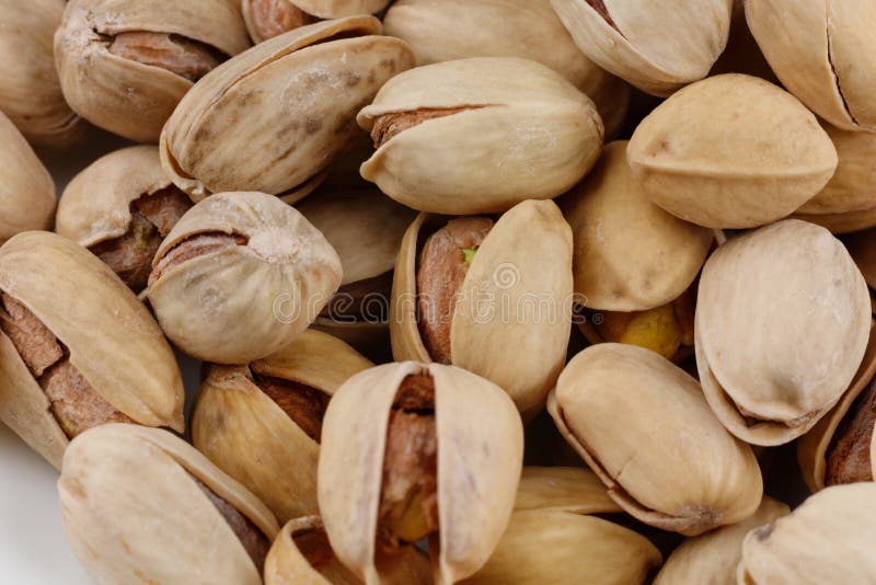 Pistachios are Delicious Nuts. Lots of Healthy Eating Nuts Stock Photo