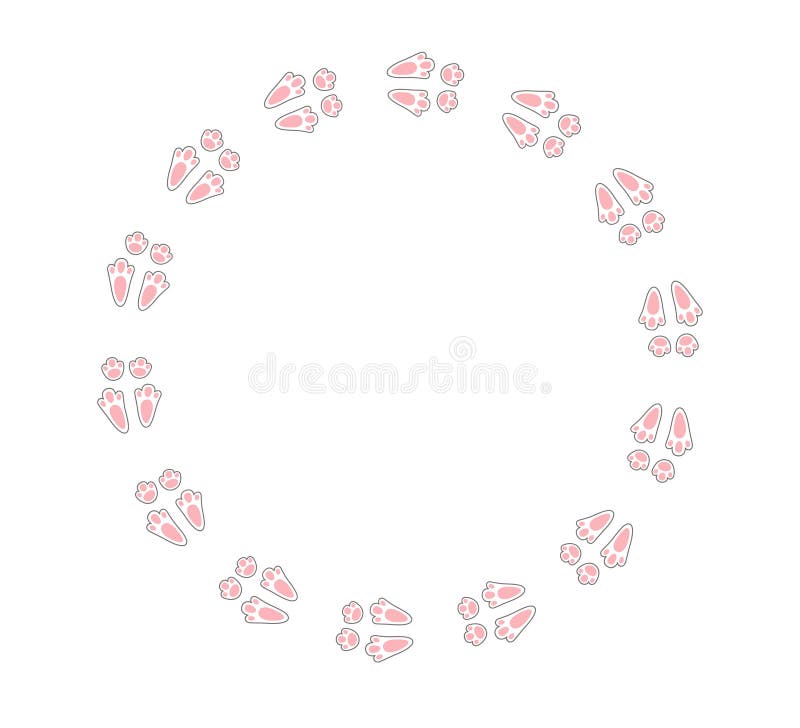 empreintes de pattes de lapin sur fond blanc. empreintes de pattes isolées  avec des étincelles roses. 8045164 Art vectoriel chez Vecteezy