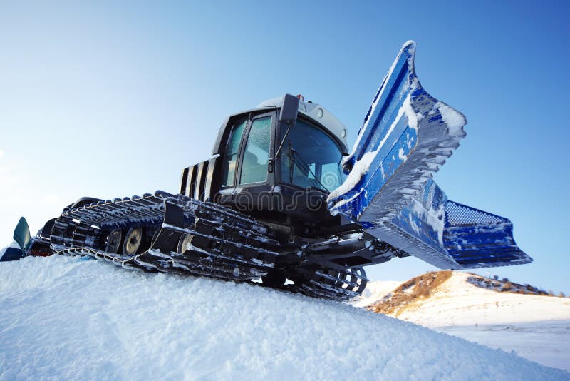 Piste machine (snow cat) stock photo. Image of black, hill 7895302