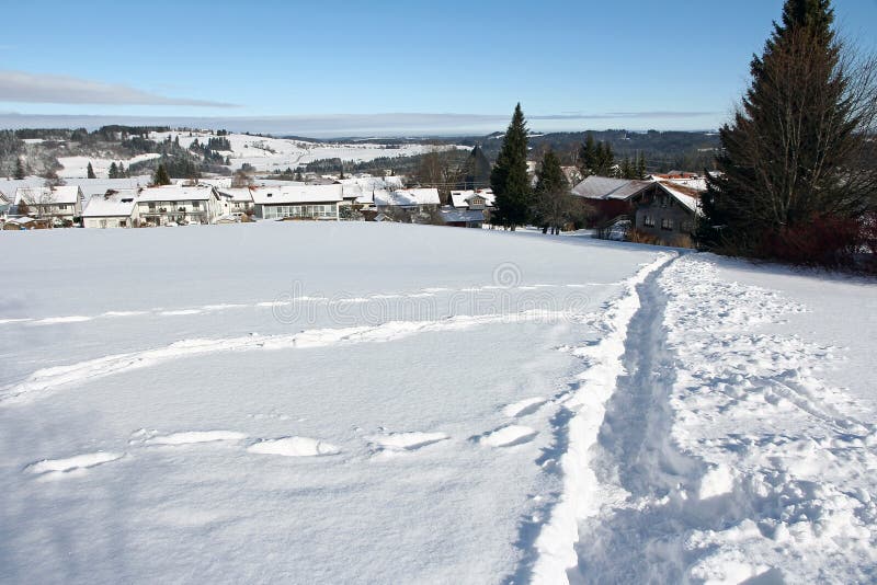 Piste nella neve immagini stock Piste nella neve immagini stock