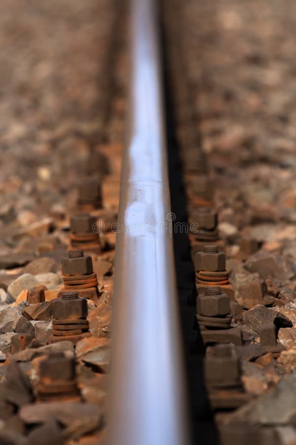 Close - up of train tracks. Close - up of train tracks.