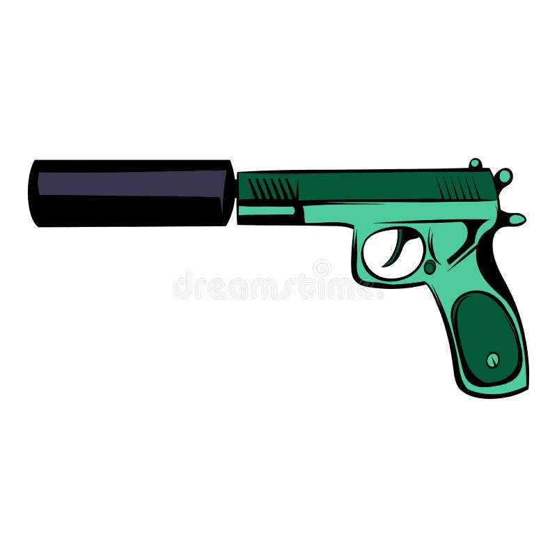 Pistol icon cartoon stock vector. Illustration of handgun - 88213396