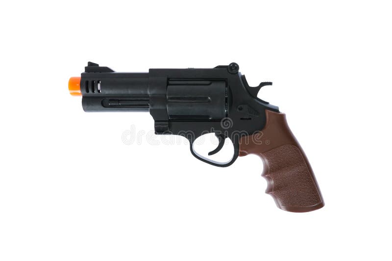 Uma Pistola De Brinquedo Preto Com Um Silenciador. Armas Infantis. Sobre Um  Fundo Branco Isolado Imagem de Stock - Imagem de disparar, incêndio:  214034477