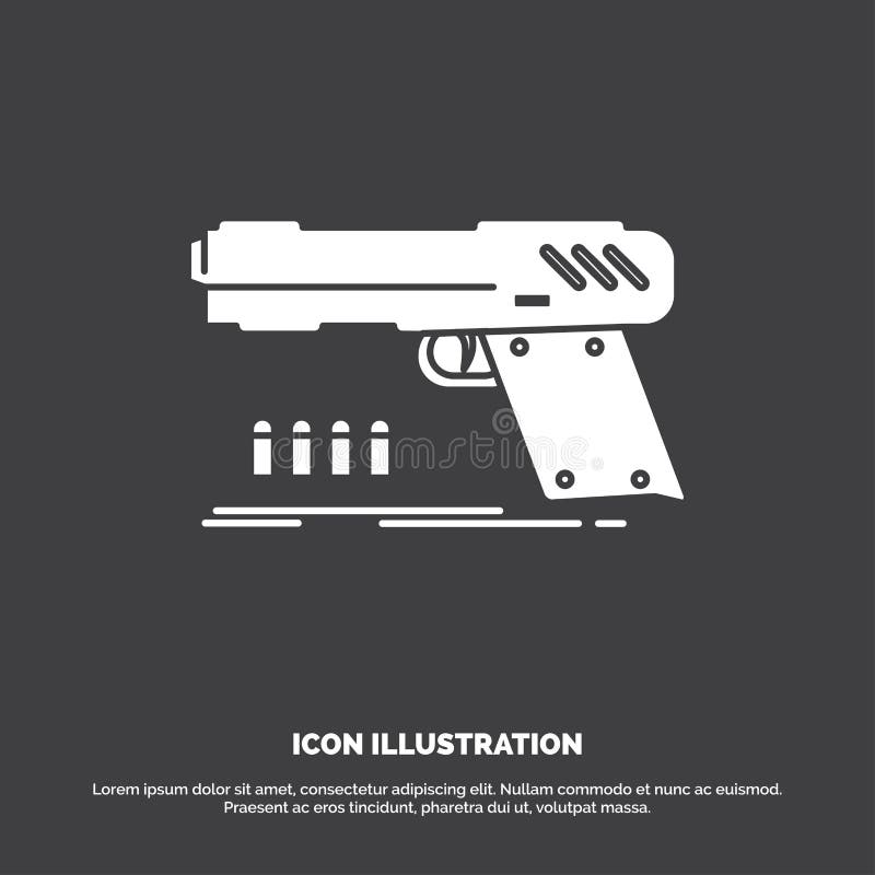 pistolet, pistolecik, krócica, strzelający, broni ikona glifu wektorowy symbol dla UI, UX, strona internetowa i wisz?cej ozdoby z ilustracji pistolet, pistolecik, krócica, strzelający, broni ikona glifu wektorowy symbol dla UI, UX, strona internetowa i wisz?cej ozdoby z ilustracji