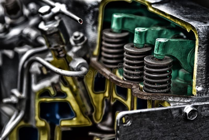 Close up of piston of diesel engine section. Generator cutaway stock images, royalty-free photos and pictures