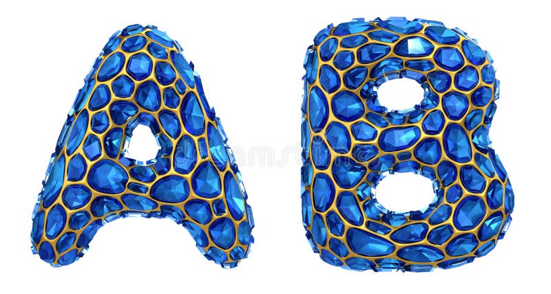 Pisze list set A, b robi? realistyczny 3d odp? aca si? b?? kitnego diament Kolekcja Diamentowy abecad? o ilustracja wektor