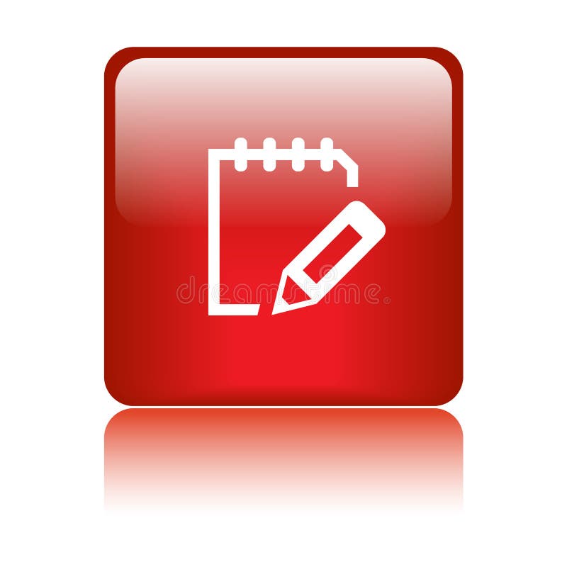 Pisze notepad ikony sieci guziku ilustracji