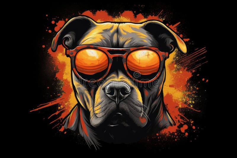 Pitbull Sunglasses Art Stock Illustrations – 21 Pitbull Sunglasses Art ...