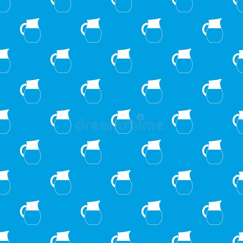 Pitcher of Milk Pattern Seamless Blue Stock Vector - Illustration of ...