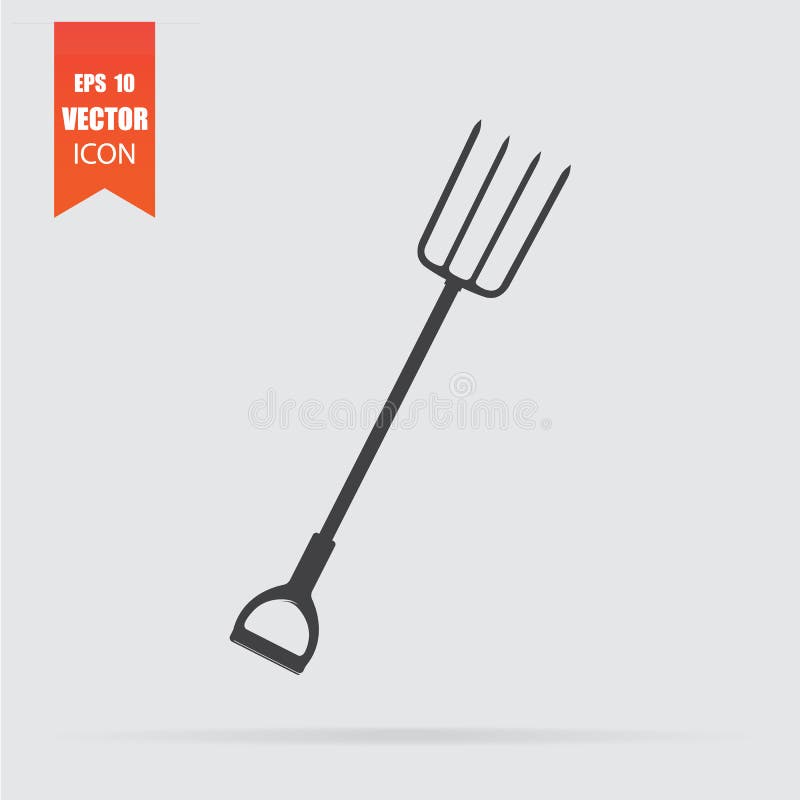 Pitchfork Icon In Flat Style Isolated On Background. For Your Design