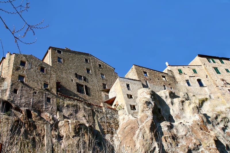 Pitigliano and its houses on the tuff rock