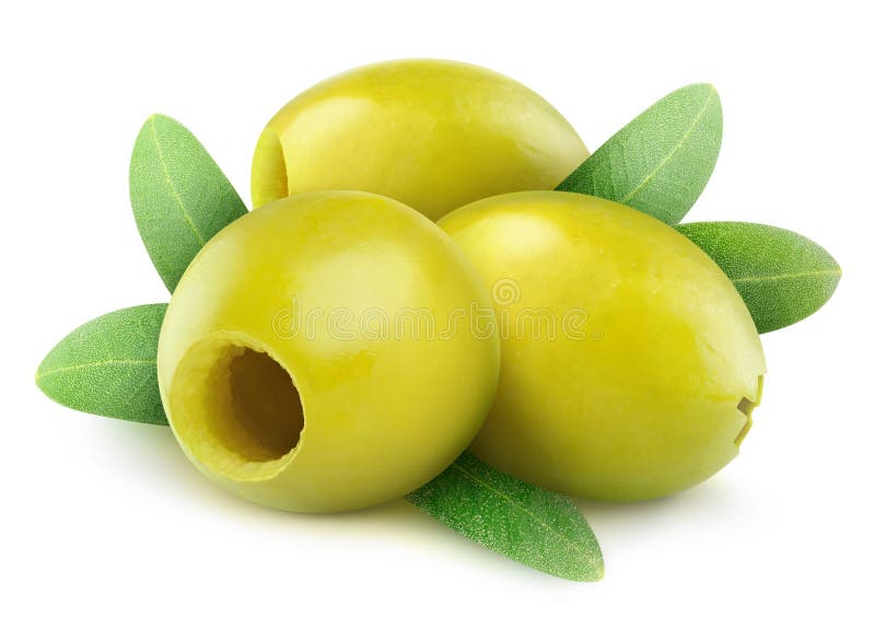Pitted green olives royalty free stock photo